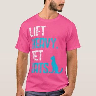 Heben Sie schwere Haustierkatzen Fitness-Routine M T-Shirt