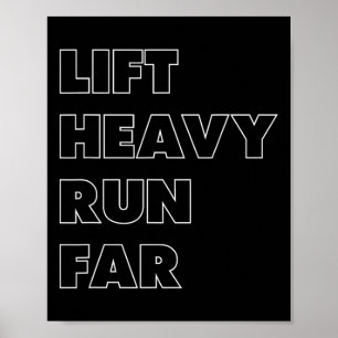 Heben Sie Schweres Laufen Sie Weit Hybrid-Sport Fi Poster