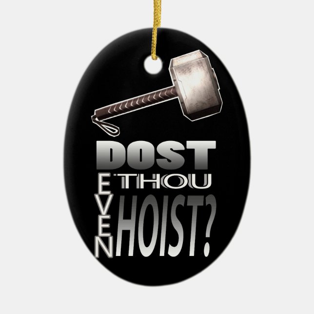 Heben Sie sogar an? Keramik Ornament (Vorne)