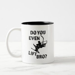 Heben Sie sogar bro an? Ski-Tasse der lustigen Zweifarbige Tasse