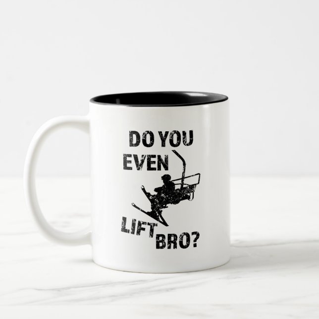 Heben Sie sogar bro an? Ski-Tasse der lustigen Zweifarbige Tasse (Links)