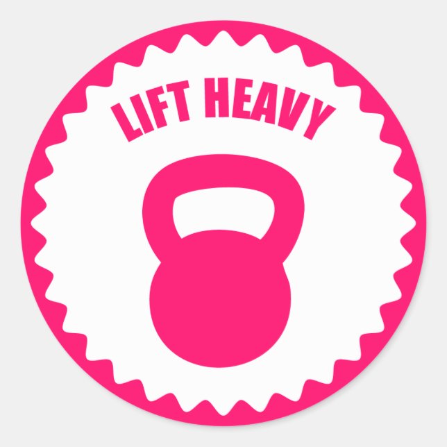 Heben Sie stark mit einem Kettlebell auf - Runder Aufkleber (Vorderseite)