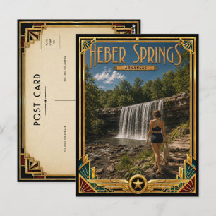 Heber Springs Arkansas Vintage Art Deco Golden Age Postkarte