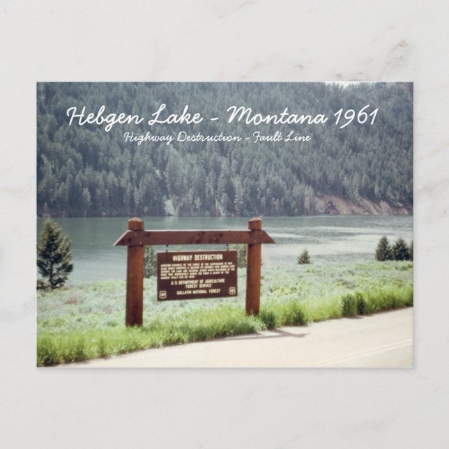 Hebgen Lake Montana 1961 Quake Fault Line Postkart Postkarte (Vorderseite)