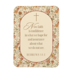 Hebräer 11:1 Glaube Schrift Vintage Floral Magnet