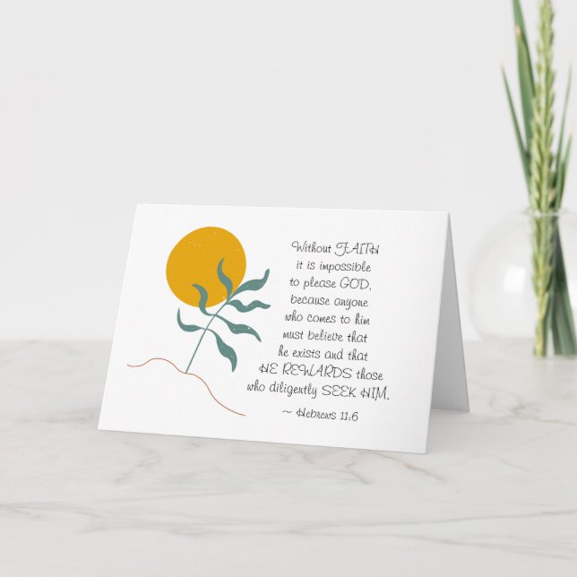 Hebräer 11:6 Ohne GLAUBWÜRDIGKEIT unmöglich, bitte Karte (Vorderseite)