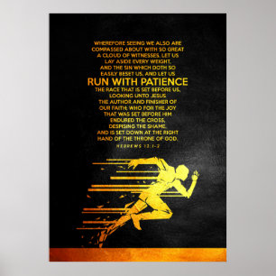 Hebräer 12:1-2 Bibelverse Poster