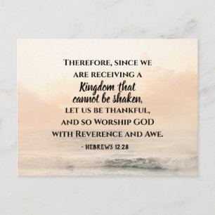 Hebräer 12:28 Ein Königreich, das nicht erschütter Postkarte