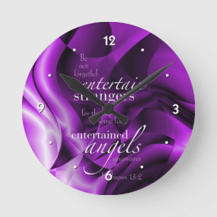 Hebräer-13:2 Runde Wanduhr