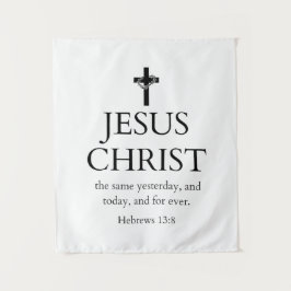 Hebräer 13:8 KJV Jesus Christus für immer Bibelver Wandteppich