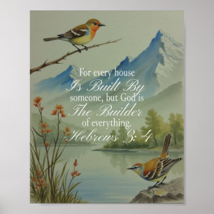 Hebräer 3,4 Gott der Erbauer Bibelstelle Christl Poster