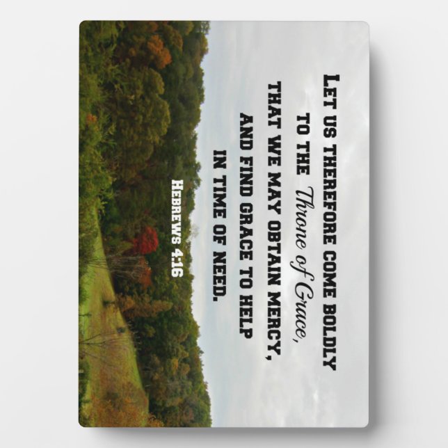 Hebräer 4:16 Ließ uns daher mutig zu den Fotoplatte (Vorderseite)