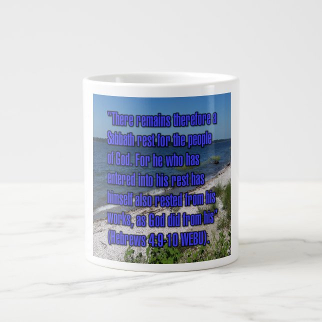 Hebräer 4:9-10 WEBU Tasse (Vorderseite)