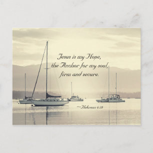 Hebräer 6:19 Jesus Anker für mein Soul, Segelboote Postkarte
