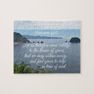 Hebräer, die 4:16 uns kommen lassen deshalb, mutig puzzle