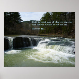 Hebräisch 11:1 Wasserfall Poster