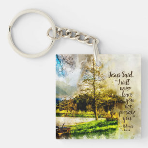 Hebräisch 13:5 Ich werde dich nie verlassen oder d Schlüsselanhänger