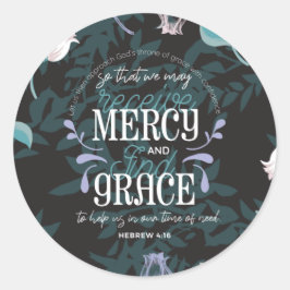 Hebräisch 4:16 zitiert schwarz runder aufkleber