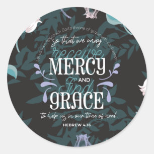 Hebräisch 4:16 zitiert schwarz runder aufkleber