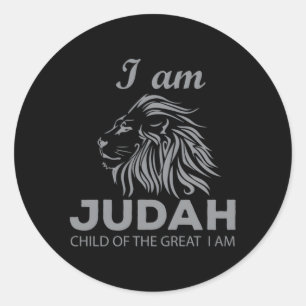 Hebräisch Israelite I Am Judah Lion Child Runder Aufkleber