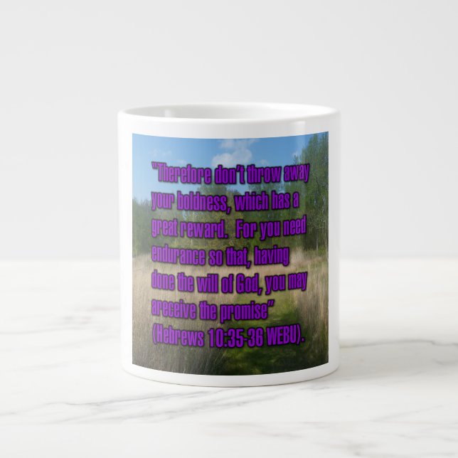 Hebräische 10:35-36 WEBU-Tasse Jumbo-Tasse (Vorderseite)