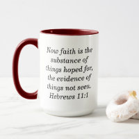 Hebräische 11:1 Schrift Maroon Zwei-Tone-Kaffee-Ta