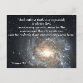 Hebräische 11:6 Christliche Bibelverse-Speicherkar Postkarte