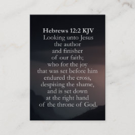 Hebräische 12:2 KJV-Karten - Dunkles beschämendes  Visitenkarte