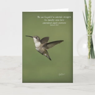 Hebräische 13:2 Hummingbird Grußkarte Inspiration Karte