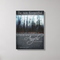 Hebräische 13:2 Zitat von Engel Wrapped Canvas