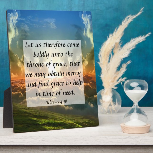 Hebräische 4:16 Plaque Fotoplatte (Seite)