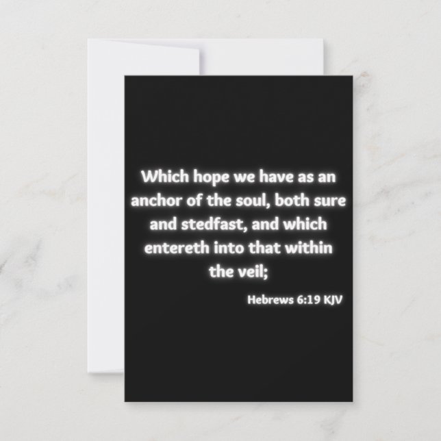 Hebräische 6:19 KJV Bible Scripture Greeting Card Karte (Vorderseite)