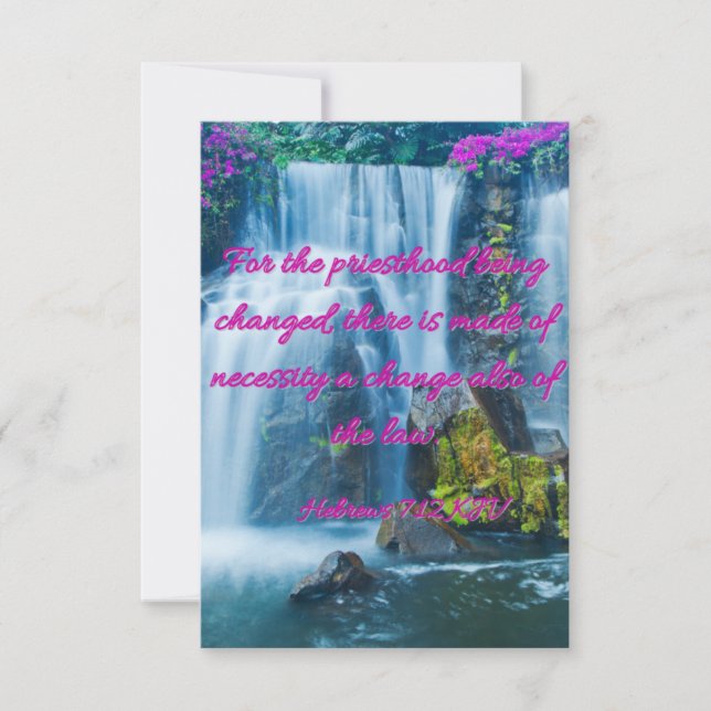 Hebräische 7:12 KJV Bible Verse Pic Flat Begrüßung Karte (Vorderseite)