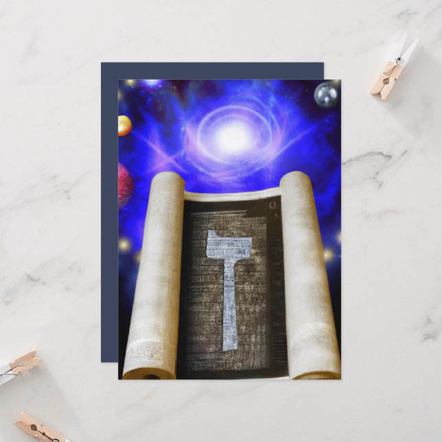 Hebräische Alphabet-Einladung Einladung (Vorderseite/Rückseite Beispiel)