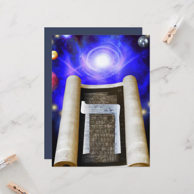 Hebräische Alphabet-Einladung Einladung (Vorderseite/Rückseite Beispiel)