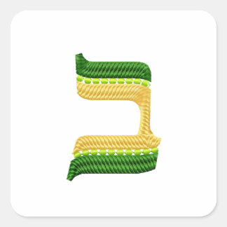Hebräische Buchstaben Stickereiwette Quadratischer Aufkleber