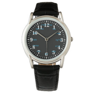 Hebräische Buchstabennummern Rundschau Armbanduhr