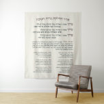 Hebräische Segnungen, die die Menorah Maoz Tzur be Wandteppich<br><div class="desc">Hebräische Segnungen für die Beleuchtung der Chanukiya (Menorah) mit Hanerot Halalu und Maoz Tzur.</div>