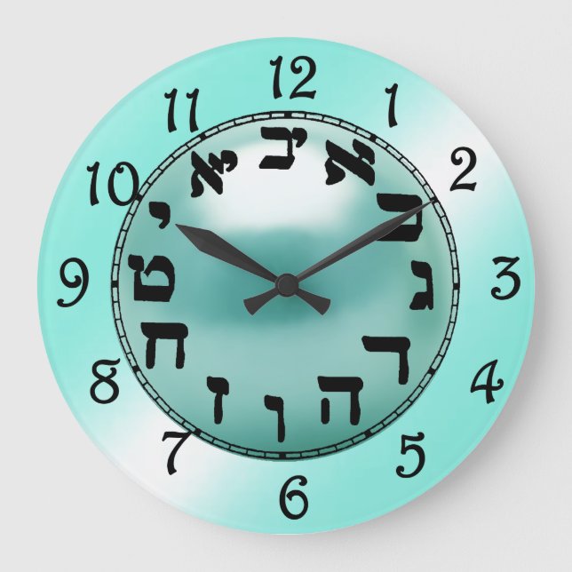 Hebräische Zahlen  Große Wanduhr (Vorderseite)