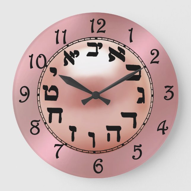 Hebräische Zahlen  Große Wanduhr (Vorderseite)