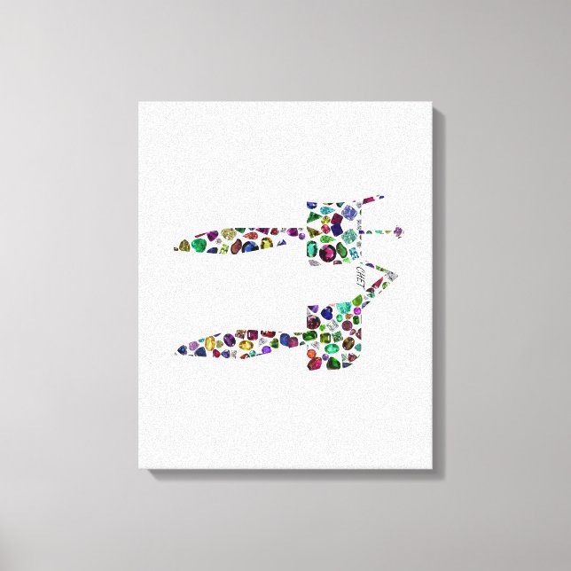 Hebräischer Brief 'CHET' Leinwanddruck (Vorderseite)