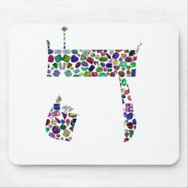 Hebräischer Brief HEY aus Edelsteinen Mousepad