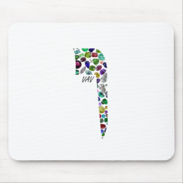 Hebräischer Brief VAV aus Edelsteinen Mousepad