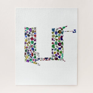Hebräischer Buchstabe BET aus Edelsteinen Puzzle