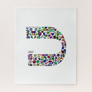 Hebräischer Buchstabe 'CHAF' aus Edelsteinen in al Puzzle
