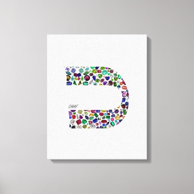 Hebräischer Buchstabe 'CHAF' Leinwanddruck (Vorderseite)