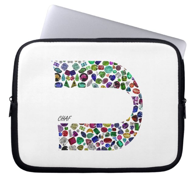 Hebräischer Buchstabe 'CHAF' mit Edelsteinen in al Laptopschutzhülle (Vorderseite)