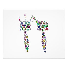 Hebräischer Buchstabe 'CHET' aus Diamanten und Ede Fotodruck