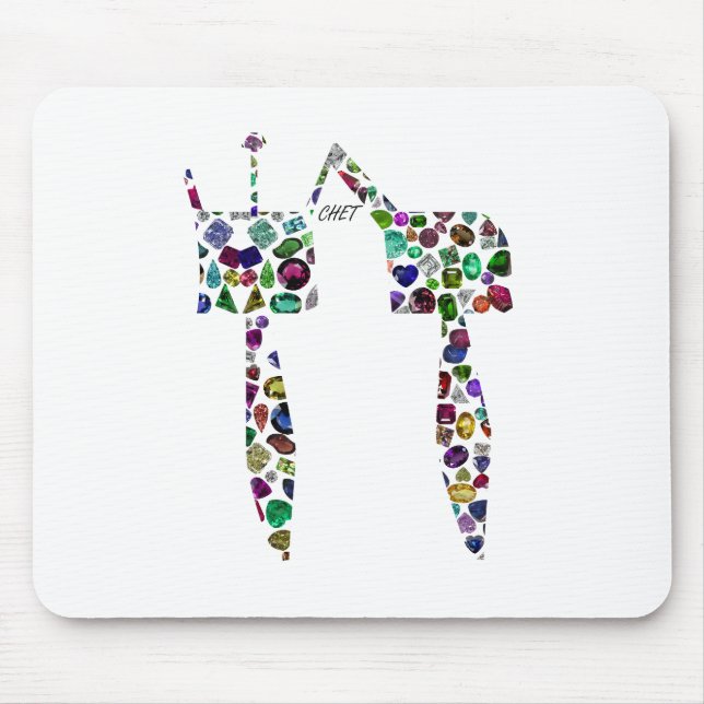 Hebräischer Buchstabe 'CHET' aus Diamanten und Ede Mousepad (Vorne)