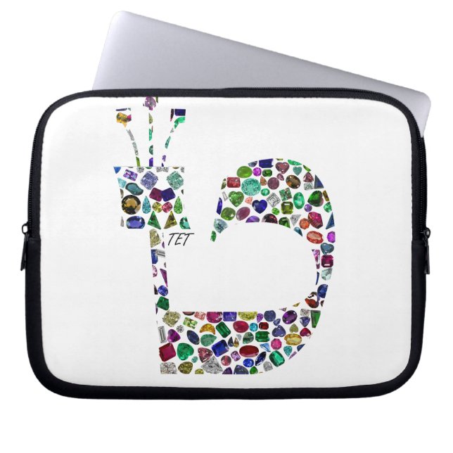 Hebräischer Buchstabe 'TET' aus Diamanten Laptopschutzhülle (Vorderseite)